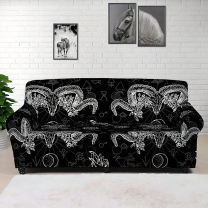 Black And White Wicca Gothic Print Sofa Cover