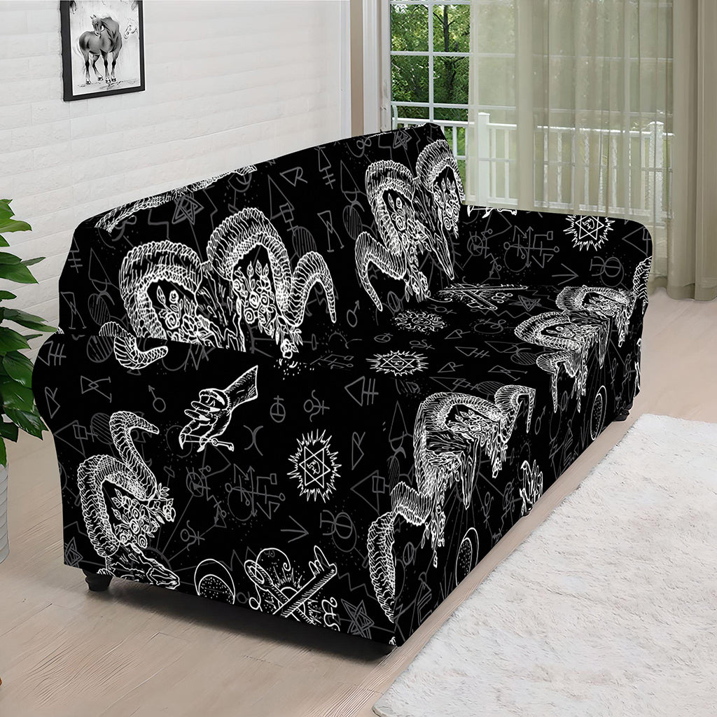 Black And White Wicca Gothic Print Sofa Cover – GearFrost