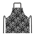 Black And White Wicca Pentagram Print Apron