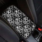 Black And White Wicca Pentagram Print Car Center Console Cover