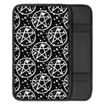 Black And White Wicca Pentagram Print Car Center Console Cover