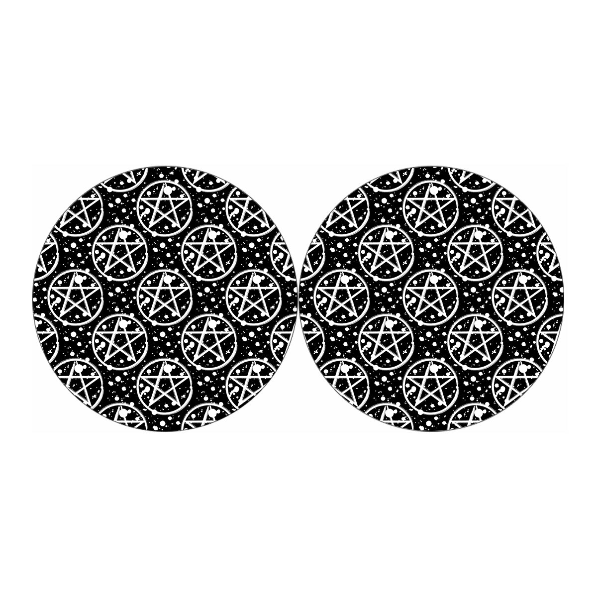 Black And White Wicca Pentagram Print Car Coasters