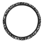 Black And White Wicca Pentagram Print Car Steering Wheel Cover