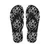 Black And White Wicca Pentagram Print Flip Flops