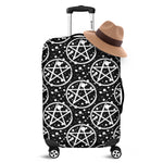 Black And White Wicca Pentagram Print Luggage Cover