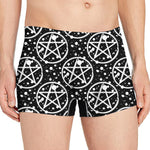 Black And White Wicca Pentagram Print Men's Boxer Briefs