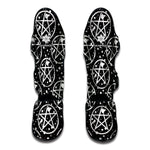 Black And White Wicca Pentagram Print Muay Thai Shin Guard