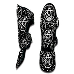 Black And White Wicca Pentagram Print Muay Thai Shin Guard