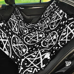 Black And White Wicca Pentagram Print Pet Car Back Seat Cover