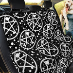 Black And White Wicca Pentagram Print Pet Car Back Seat Cover