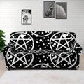 Black And White Wicca Pentagram Print Sofa Cover