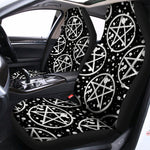 Black And White Wicca Pentagram Print Universal Fit Car Seat Covers