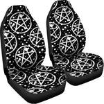 Black And White Wicca Pentagram Print Universal Fit Car Seat Covers