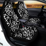 Black And White Wicca Pentagram Print Universal Fit Car Seat Covers