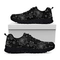 Black And White Wiccan Mystic Print Black Running Shoes