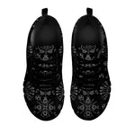 Black And White Wiccan Mystic Print Black Sneakers
