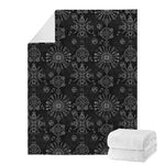 Black And White Wiccan Mystic Print Blanket