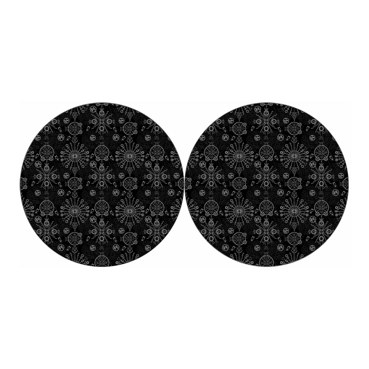 Black And White Wiccan Mystic Print Car Coasters
