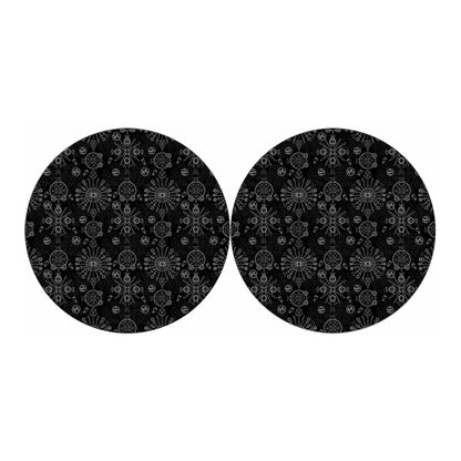 Black And White Wiccan Mystic Print Car Coasters