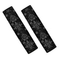 Black And White Wiccan Mystic Print Car Seat Belt Covers