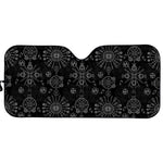 Black And White Wiccan Mystic Print Car Sun Shade