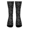 Black And White Wiccan Mystic Print Crew Socks