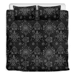 Black And White Wiccan Mystic Print Duvet Cover Bedding Set