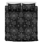 Black And White Wiccan Mystic Print Duvet Cover Bedding Set