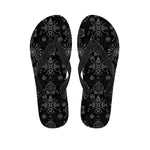 Black And White Wiccan Mystic Print Flip Flops