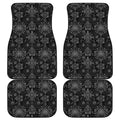 Black And White Wiccan Mystic Print Front and Back Car Floor Mats