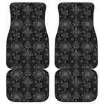 Black And White Wiccan Mystic Print Front and Back Car Floor Mats