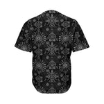 Black And White Wiccan Mystic Print Men's Baseball Jersey