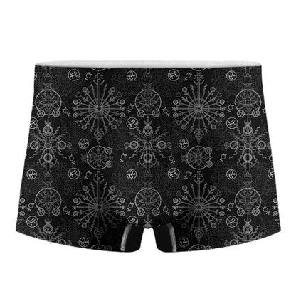 Black And White Wiccan Mystic Print Men's Boxer Briefs