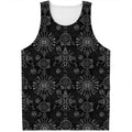 Black And White Wiccan Mystic Print Men's Tank Top