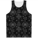 Black And White Wiccan Mystic Print Men's Tank Top