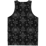 Black And White Wiccan Mystic Print Men's Tank Top