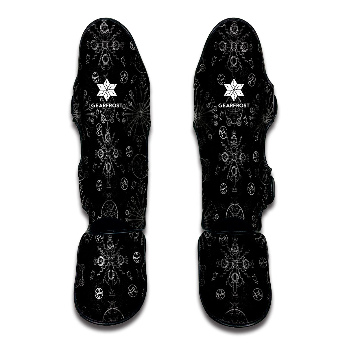 Black And White Wiccan Mystic Print Muay Thai Shin Guard