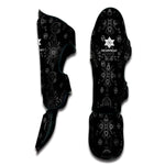 Black And White Wiccan Mystic Print Muay Thai Shin Guard