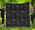 Black And White Wiccan Mystic Print Quilt