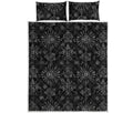 Black And White Wiccan Mystic Print Quilt Bed Set