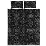 Black And White Wiccan Mystic Print Quilt Bed Set