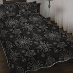 Black And White Wiccan Mystic Print Quilt Bed Set