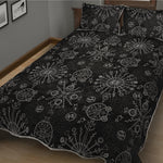 Black And White Wiccan Mystic Print Quilt Bed Set