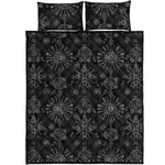 Black And White Wiccan Mystic Print Quilt Bed Set