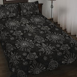 Black And White Wiccan Mystic Print Quilt Bed Set