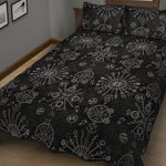 Black And White Wiccan Mystic Print Quilt Bed Set
