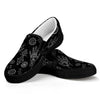 Black And White Wiccan Palmistry Print Black Slip On Shoes