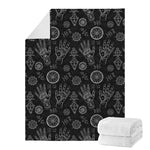 Black And White Wiccan Palmistry Print Blanket