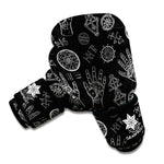 Black And White Wiccan Palmistry Print Boxing Gloves