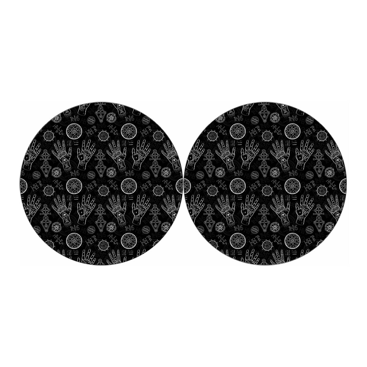 Black And White Wiccan Palmistry Print Car Coasters